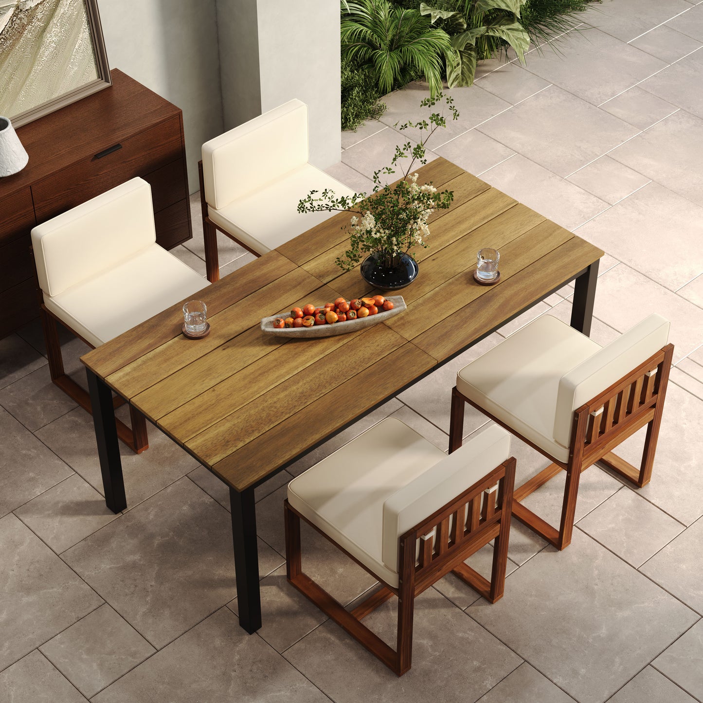 Patio Dining Table and Chairs Set of 5