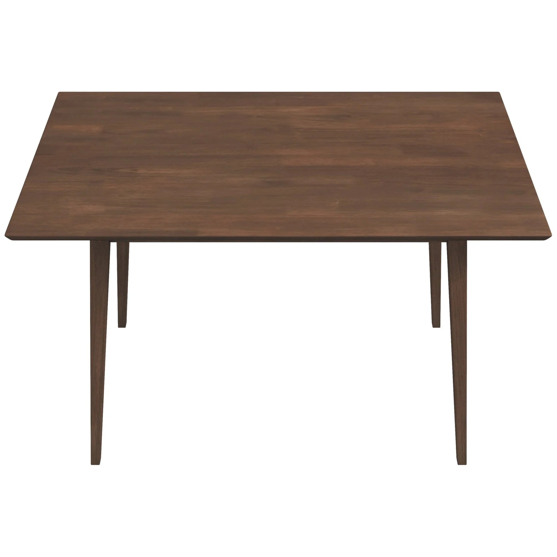 Mary Modern Style Solid Wood Rectangular Dining Kitchen Table Brown Finish Beveled Edges FredCo