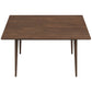 Mary Modern Style Solid Wood Rectangular Dining Kitchen Table Brown Finish Beveled Edges FredCo