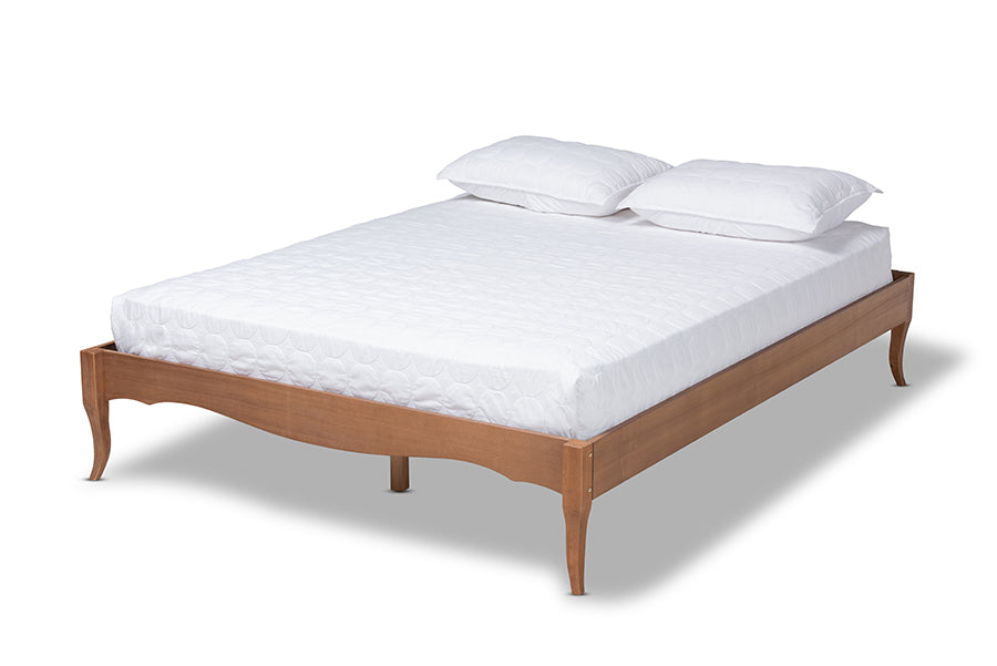 Baxton Studio Marieke Vintage French Inspired Ash Wanut Finished Queen Size Wood Bed Frame