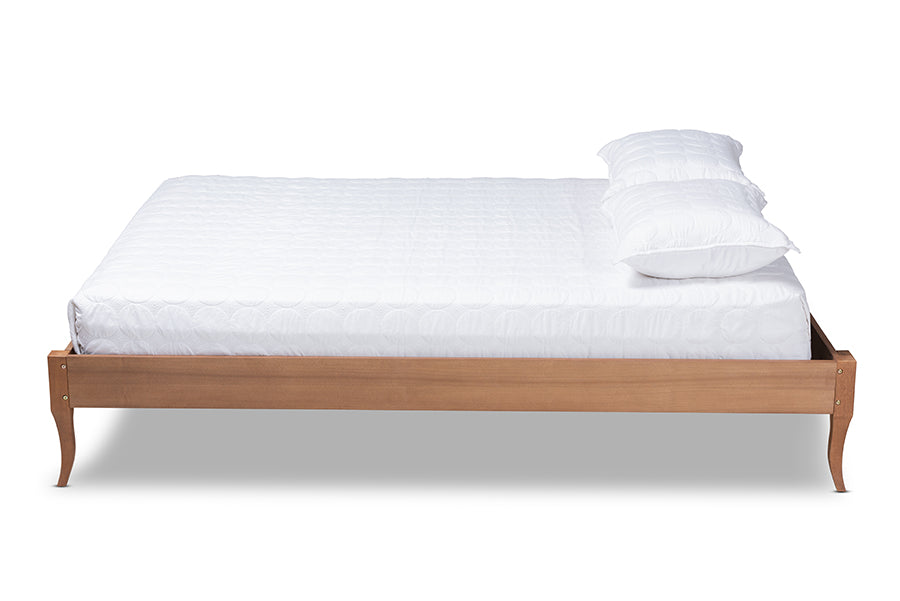 Baxton Studio Marieke Vintage French Inspired Ash Wanut Finished Queen Size Wood Bed Frame