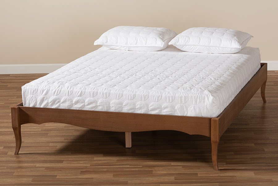 Baxton Studio Marieke Vintage French Inspired Ash Wanut Finished Queen Size Wood Bed Frame