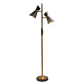 Axis Brassed Gold Floor Lamp with 4-Way Switch Double Spots with Metal Base FredCo