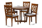 Baxton Studio Valerie Modern Grey and Walnut Brown Wood 5-Piece Dining Set