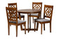 Baxton Studio Valerie Modern Grey and Walnut Brown Wood 5-Piece Dining Set