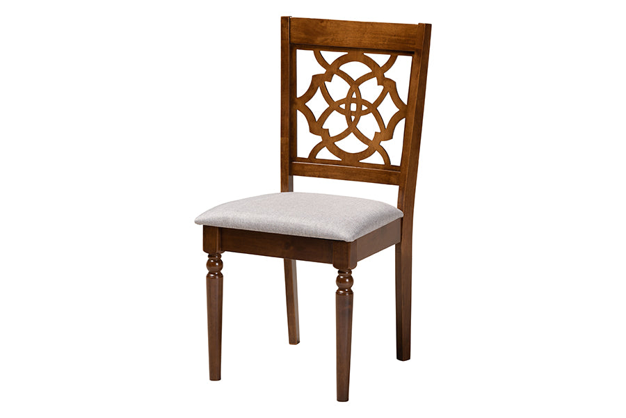 Baxton Studio Valerie Modern Grey and Walnut Brown Wood 5-Piece Dining Set