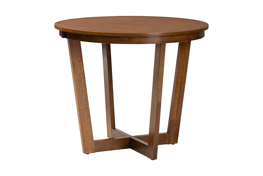 Baxton Studio Valerie Modern Grey and Walnut Brown Wood 5-Piece Dining Set