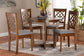 Baxton Studio Valerie Modern Grey and Walnut Brown Wood 5-Piece Dining Set