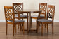 Baxton Studio Valerie Modern Grey and Walnut Brown Wood 5-Piece Dining Set