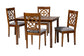 Baxton Studio Renaud Modern Grey and Walnut Brown Wood 5-Piece Dining Set