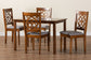 Baxton Studio Renaud Modern Grey and Walnut Brown Wood 5-Piece Dining Set