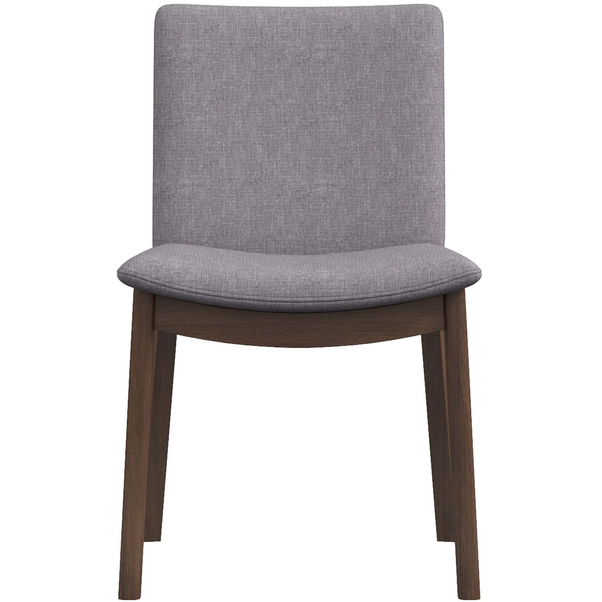 Modern gray fabric dining chair with wooden legs, FredCo International furniture