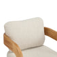 2-Pack Dining Chairs with Pillow Back, Beige Fabric, Natural Color Solid Wood Frame FredCo