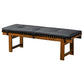 Modern wooden bench with black cushioned seat, home furniture by FredCo International
