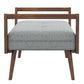 Modern Cora Mid Century Modern Gray Bench for Entryway, Living Room, Hallway,with Tufted Velvet Upholstery and Natural Walnut Wood Finish FredCo
