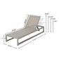 Outdoor Chaise Lounge Set of 2 with Adjustable Aluminum Frame and Textilene Mesh Seating in Grey FredCo