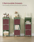 VASAGLE Bathroom Floor Cabinet with 2 Drawers – Forest Green