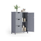 VASAGLE Bathroom Floor Storage Cabinet, Freestanding Bathroom Storage Unit with 3 Drawers – Dove Gray