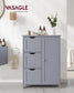 VASAGLE Bathroom Floor Storage Cabinet, Freestanding Bathroom Storage Unit with 3 Drawers – Dove Gray