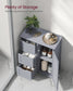 VASAGLE Bathroom Floor Storage Cabinet, Freestanding Bathroom Storage Unit with 3 Drawers – Dove Gray
