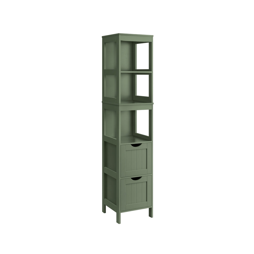VASAGLE Bathroom Floor Cabinet, Bathroom Storage Organizer Rack Stand – Forest Green