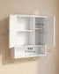 SONGMICS HOME Tool-Free Assembly Bathroom Wall Cabinet, 2 Doors Modern Basic Wall Mounted Storage – Cloud White