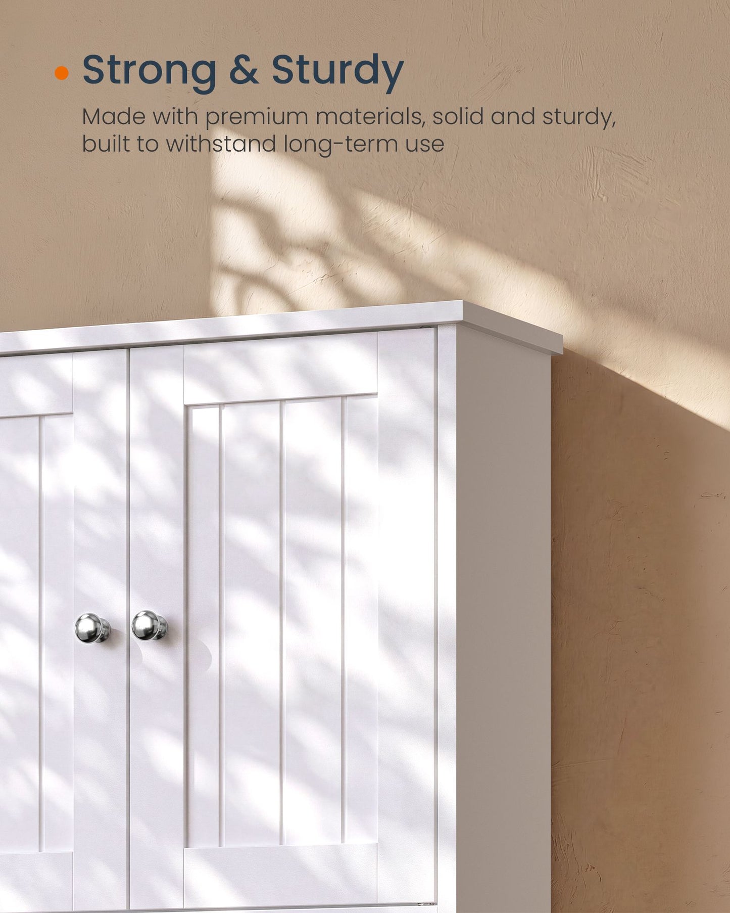 SONGMICS HOME Tool-Free Assembly Bathroom Wall Cabinet, 2 Doors Modern Basic Wall Mounted Storage – Cloud White
