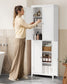 VASAGLE Bathroom Floor Storage Cabinet – Cloud White
