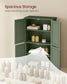 VASAGLE Floor Storage Cabinet with Adjustable Shelves and Doors – Forest Green
