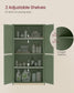 VASAGLE Floor Storage Cabinet with Adjustable Shelves and Doors – Forest Green