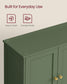 VASAGLE Floor Storage Cabinet with Adjustable Shelves and Doors – Forest Green