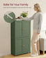 VASAGLE Floor Storage Cabinet with Adjustable Shelves and Doors – Forest Green