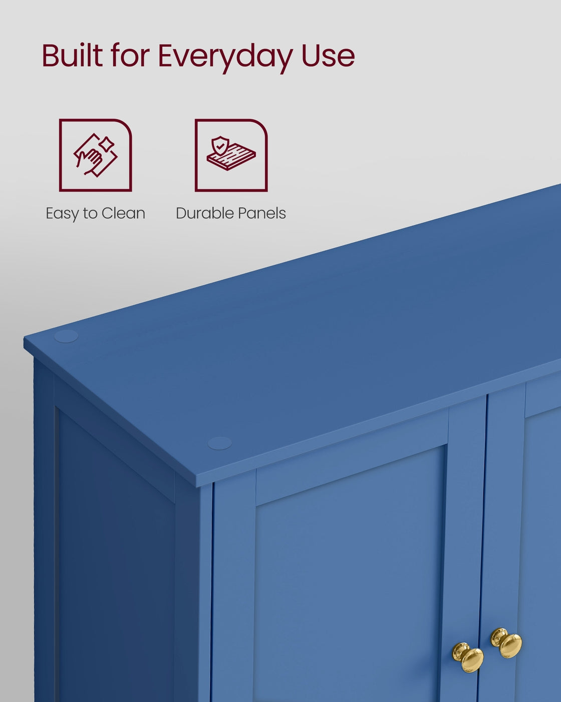 VASAGLE Floor Storage Cabinet with Adjustable Shelves and Doors – Bijou Blue