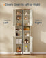 SONGMICS HOME Slim Freestanding Storage Cabinet with Adjustable Shelves – Rustic White