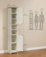 SONGMICS HOME Slim Freestanding Storage Cabinet with Adjustable Shelves – Rustic White