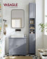 VASAGLE Tall Bathroom Cabinet, Slim Storage, Adjustable Shelves, Dove Gray