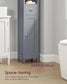 VASAGLE Tall Bathroom Cabinet, Slim Storage, Adjustable Shelves, Dove Gray