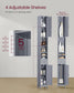 VASAGLE Tall Bathroom Cabinet, Slim Storage, Adjustable Shelves, Dove Gray