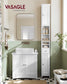 VASAGLE Tall Bathroom Cabinet, Slim Storage, Adjustable Shelves, Cloud White