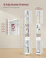 VASAGLE Tall Bathroom Cabinet, Slim Storage, Adjustable Shelves, Cloud White