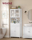 VASAGLE Storage Cabinet with Adjustable Shelves, Drawers and Open Compartments – Cloud White