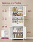 VASAGLE Storage Cabinet with Adjustable Shelves, Drawers and Open Compartments – Cloud White