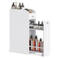 VASAGLE Slim Storage Cabinet, Narrow Storage Organizer with Slide Out Drawers – Cloud White