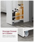 VASAGLE Slim Storage Cabinet, Narrow Storage Organizer with Slide Out Drawers – Cloud White