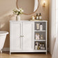 VASAGLE Bathroom Floor Cabinet, Freestanding Storage with 2 Doors | MDF Organizer – Cloud White