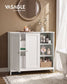 VASAGLE Bathroom Floor Cabinet, Freestanding Storage with 2 Doors | MDF Organizer – Cloud White