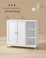 VASAGLE Bathroom Floor Cabinet, Freestanding Storage with 2 Doors | MDF Organizer – Cloud White