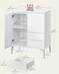 VASAGLE Sideboard, Buffet Cabinet with 2 Drawers – Cloud White