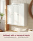 VASAGLE Farmhouse Wall Cabinet with Three Doors and Adjustable Shelf