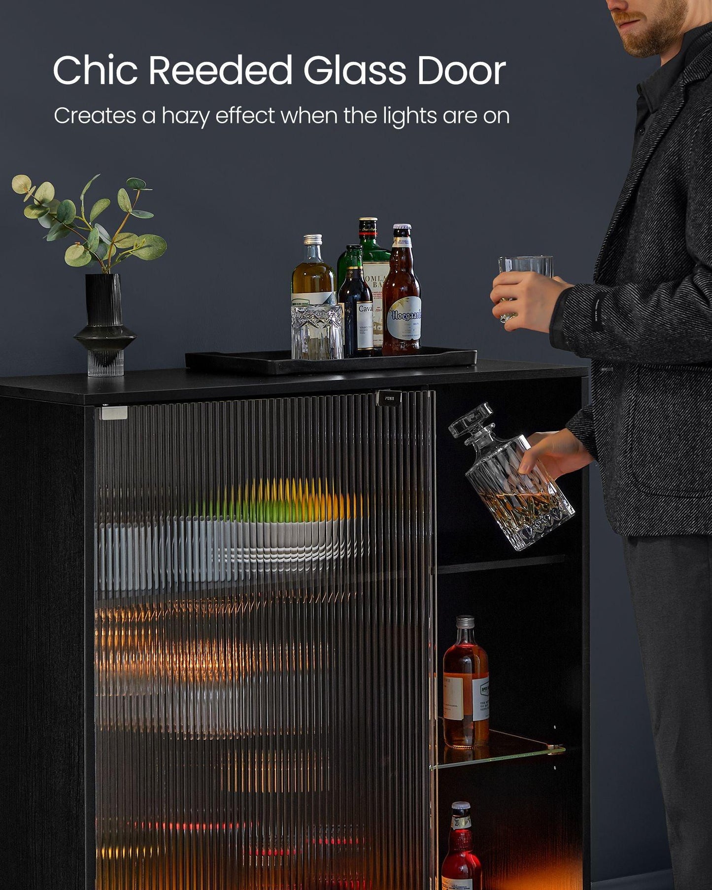 LED Sideboard Cabinet with Wine Storage